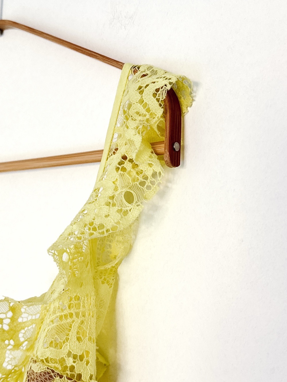 For Love & Lemons Tati Lace Ruffle Dress Yellow - Size Large - Picture 8 of 14